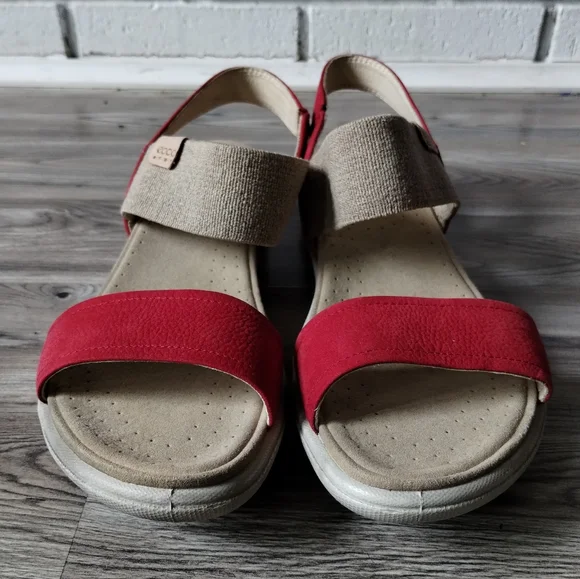 ECCO Damara Sandal Chile Red/Powder Size 41 US 10-10.5 - Picture 2 of 5